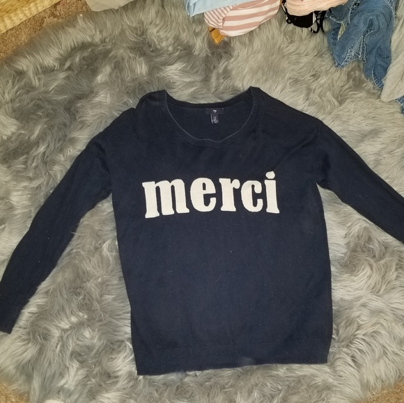 GAP Sweaters - SALE! Navy Blue Gap "Merci" Sweater